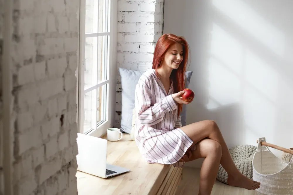 Woman relaxing, illustrating the "blissful" feeling described in the survey.