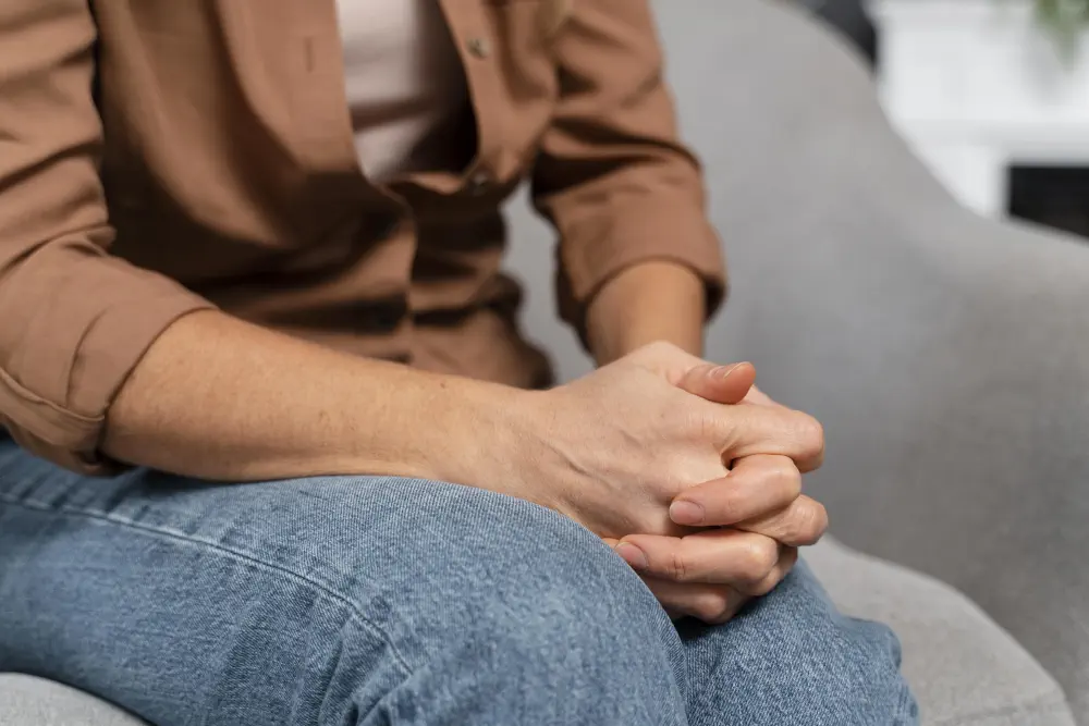 close-up-woman-holding-hands-together 6 Main Signs of Drug Addiction You Should Know