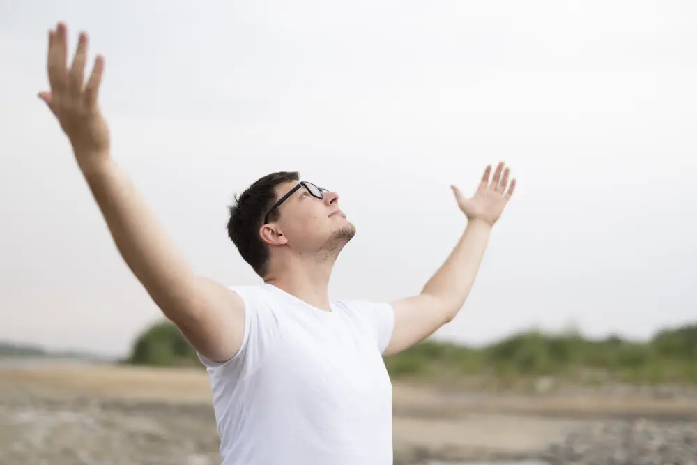 front-view-man-looking-sky Why Does Somatic Therapy Work for Addiction?