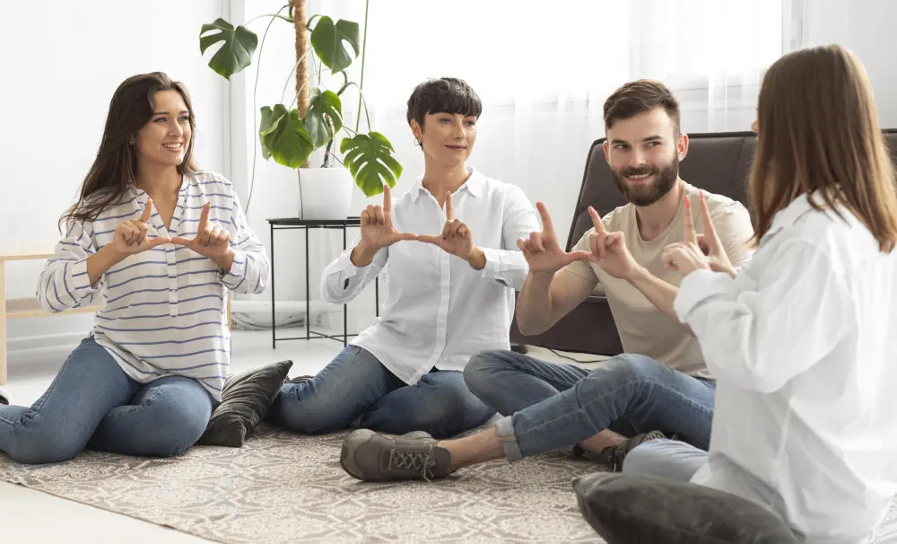 group-deaf-people-communicating-through-sign-language Why Does Somatic Therapy Work for Addiction?